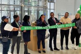 Ribbon cutting ceremony for the emergency department food pantry 